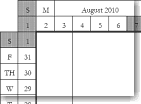 row planner surrounded by a calendar