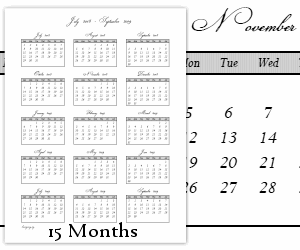 15-Month Calendar