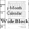 3-Months Wide Block Calendars