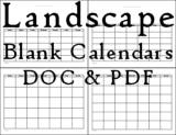 Blank Calendars Lanscape