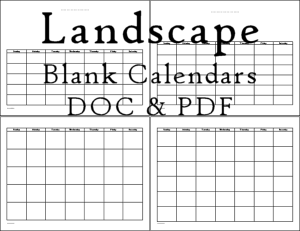 This page features three styles of printable blank calendars with a layout of one month per page in landscape. Read more about the styles at the page.