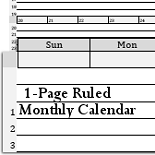 1-Page Ruled Monthly Calendar
