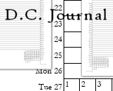 D.C. Journal is a lined calendar that prints 6 pages for each month.