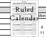 Ruled calendars begin in the months of June, July, August.