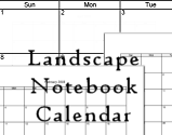 Clean Notebook Calendar is a no frills monthly block calendar that prints in landscape orientation.