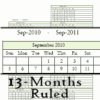 13 Ruled Calendar