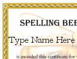 Spelling Bee Award Certificates