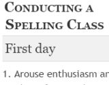 Conducting a Spelling Class