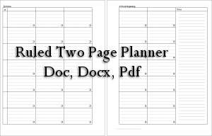 ruled 2 page planner