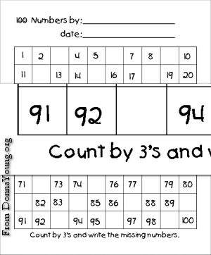Printable 100 Number Charts - Set One