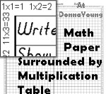 math work paper surrounded by a multiplication table