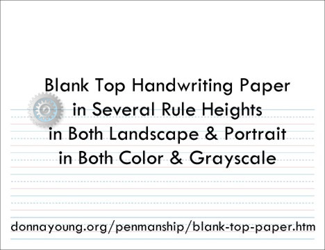 Printable balnk top handwriting paper