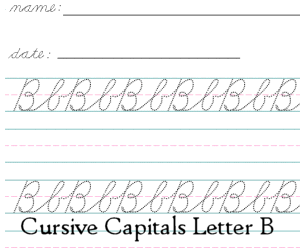 Connecting Cursive Capitals Letter B