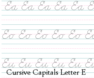 Connecting Cursive Capitals Letter E