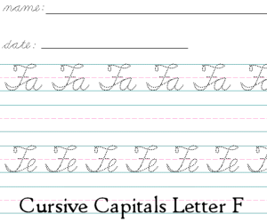 Connecting Cursive Capitals Letter F
