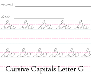 Connecting Cursive Capitals Letter G