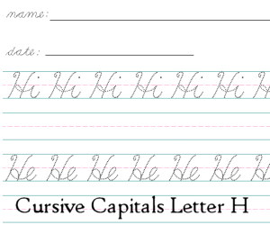 Connecting Cursive Capitals Letter H