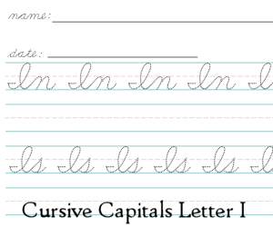 Connecting Cursive Capitals Letter I