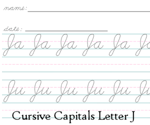 Connecting Cursive Capitals Letter J