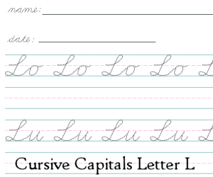 Connecting Cursive Capitals Letter L