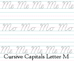Connecting Cursive Capitals Letter M