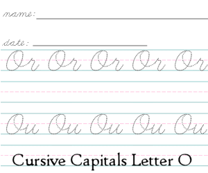 Connecting Cursive Capitals Letter O