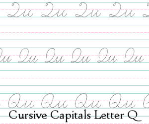 Connecting Cursive Capitals Letter Q