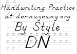 handwriting worksheets - DN style
