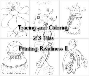 Printing Readiness II - Tracing and Coloring, 23 Printable Files