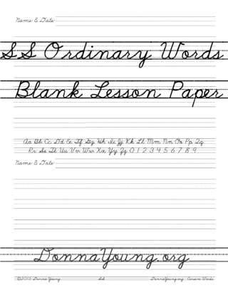 SS - Ordinary Words Handwriting Lessons