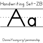handwriting worksheets for the letter a in zaner bloser style