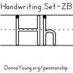 handwriting worksheets for the letter h in zaner bloser style