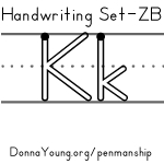 handwriting worksheets for the letter k in zaner bloser style