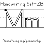 handwriting worksheets for the letter m in zaner bloser style
