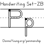 handwriting worksheets for the letter p in zaner bloser style