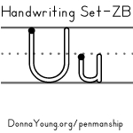 handwriting worksheets for the letter u in zaner bloser style