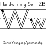 handwriting worksheets for the letter w in zaner bloser style