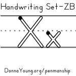 handwriting worksheets for the letter x in zaner bloser style