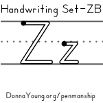 handwriting worksheets for the letter z in zaner bloser style
