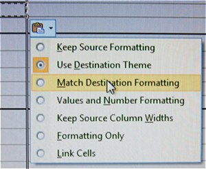 image-match destination formatting