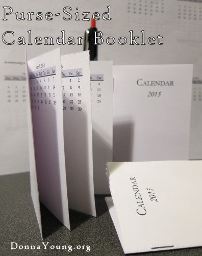 Small Calendar in a Booklet