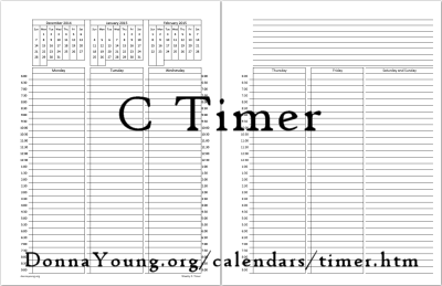 C. Timer - a Printable Timer with a 2-page spread for each week