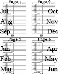 Ruled 3-Month Calendar