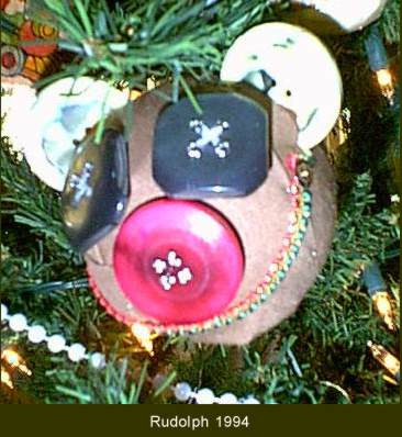 styrofoam ball tree ornament, rudolph