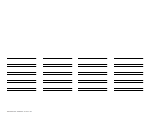 Printable Dould-Lined Paper in Four Columns