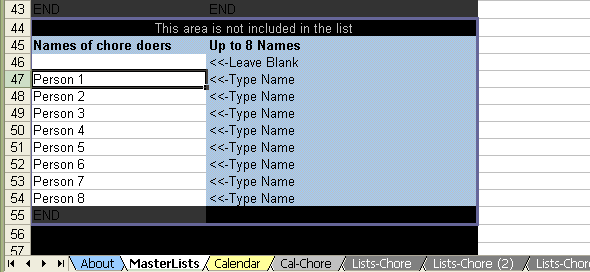 add names in master list