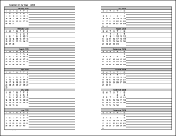 Half-sized Printable Calendar