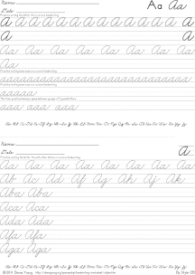 cursive handwriting worksheets