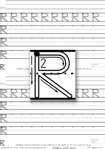 3-stroke letter r, practice