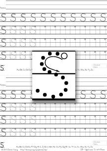 3-stroke letter s with boxes, tracing